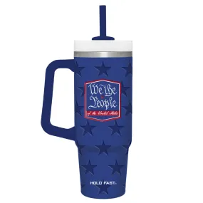 HOLD FAST 30 oz Stainless Steel Mug With Straw We The People