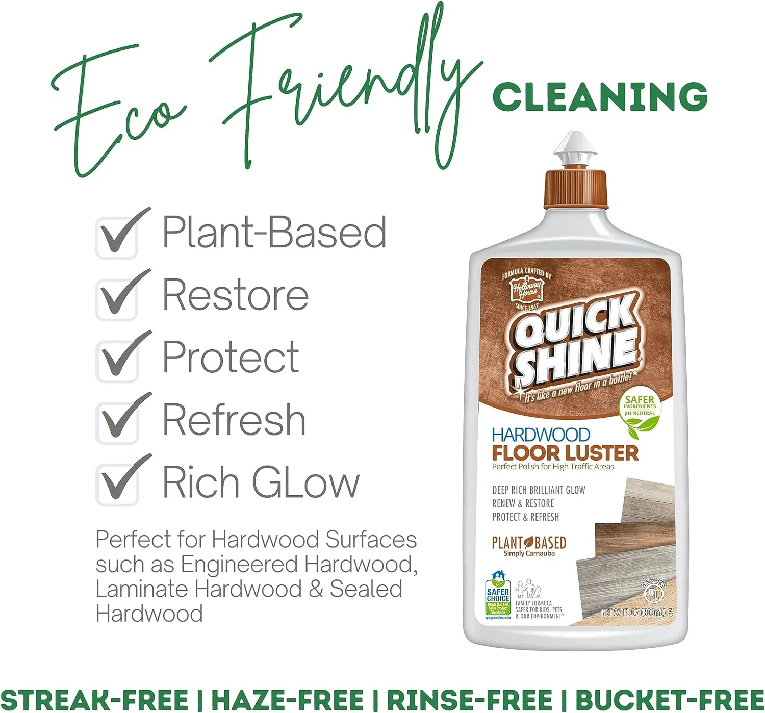 Holloway House 77773 27 oz Bottle of Quick Shine Hardwood Floor Finish