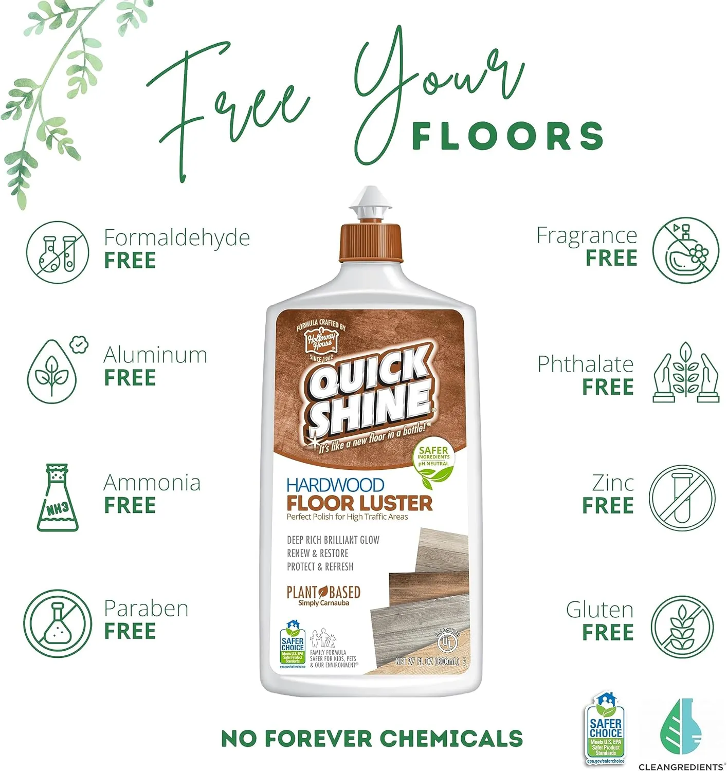 Holloway House 77773 27 oz Bottle of Quick Shine Hardwood Floor Finish