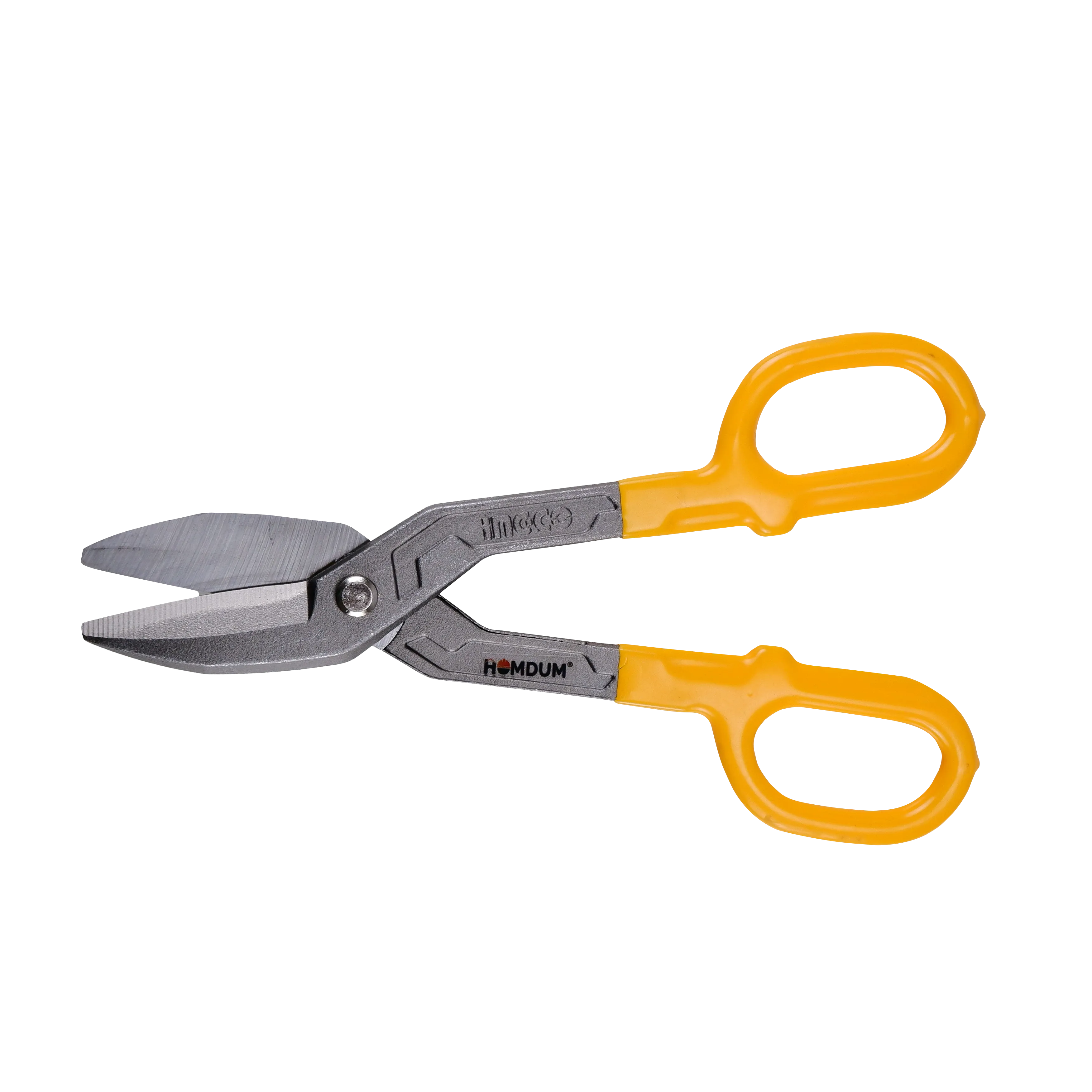 Homdum 10inch Snip scissors Straight Cut Tin Cutter HTS2610  INGCO Anti-Slip Design Blade Scissor Heavy Duty Metal Sheet Cutting Snippers Hand Steel Shears 250 MM yellow