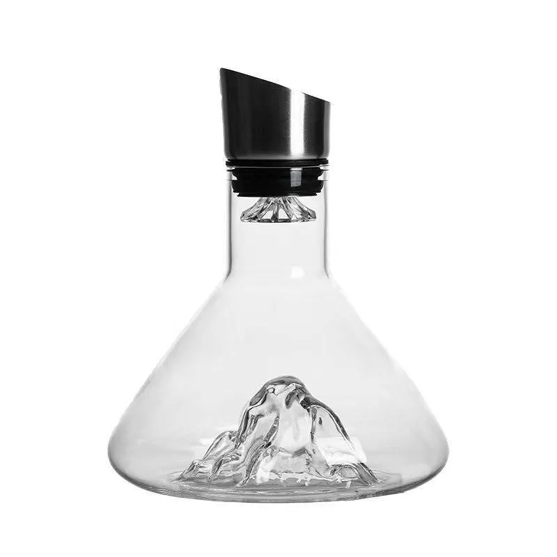 Iceberg Waterfall Crystal Wine Decanter – Lead-Free Quick Decanter for Enhanced Flavor