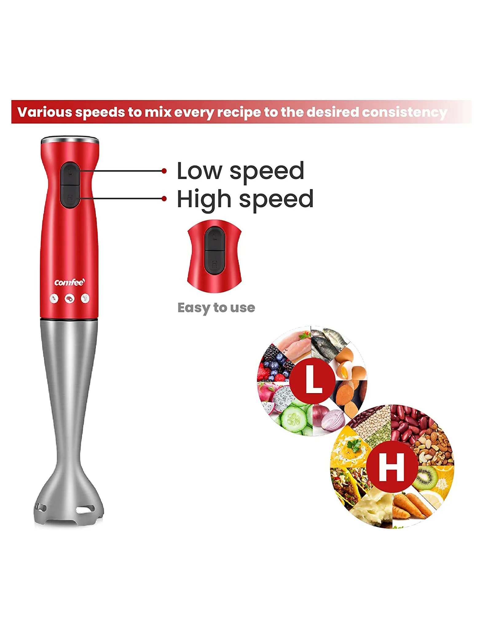 Immersion Hand Blender - Red