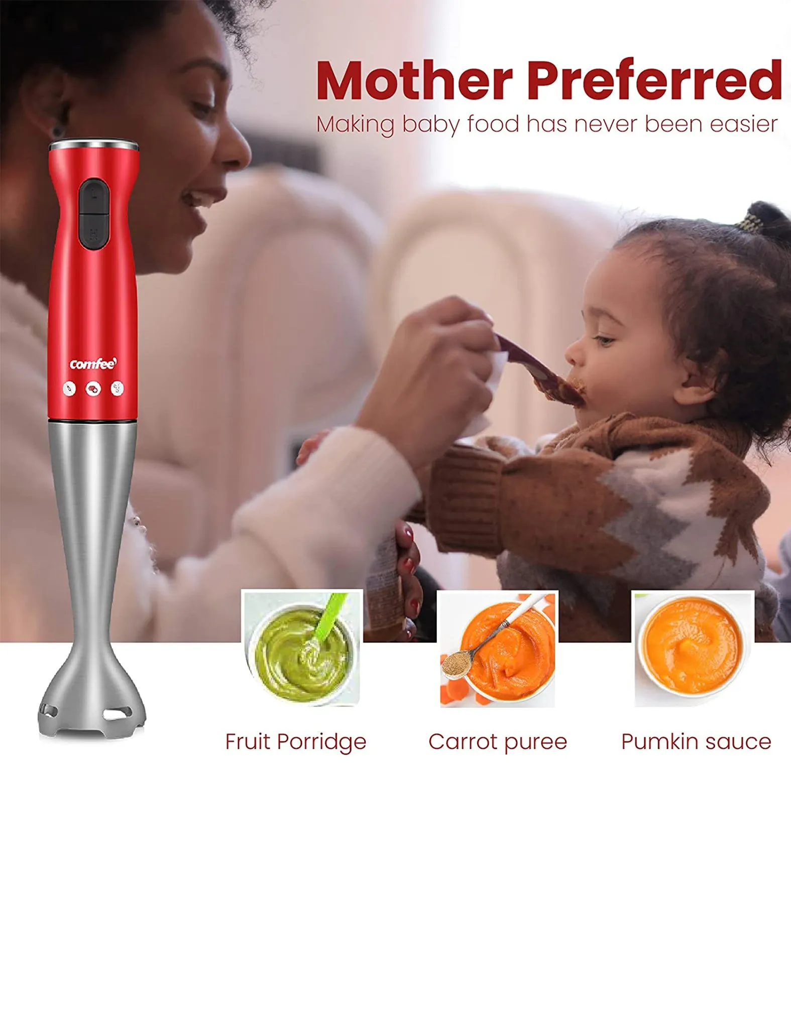 Immersion Hand Blender - Red