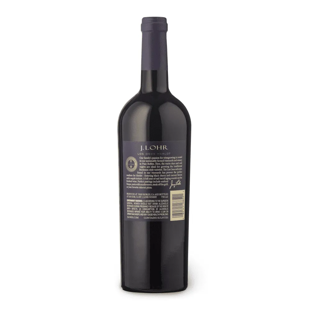 J. Lohr Estates Los Osos Paso Robles Merlot Red Wine, 750 ml Glass Bottle