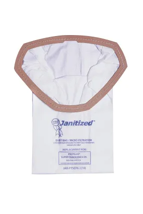 Janitized JAN-PTSCP6-2(10) Premium Replacement Commercial Vacuum Paper Bag for ProTeam Super Coach Pro Vacuum Cleaners, OEM#107314 (Pack of 10)