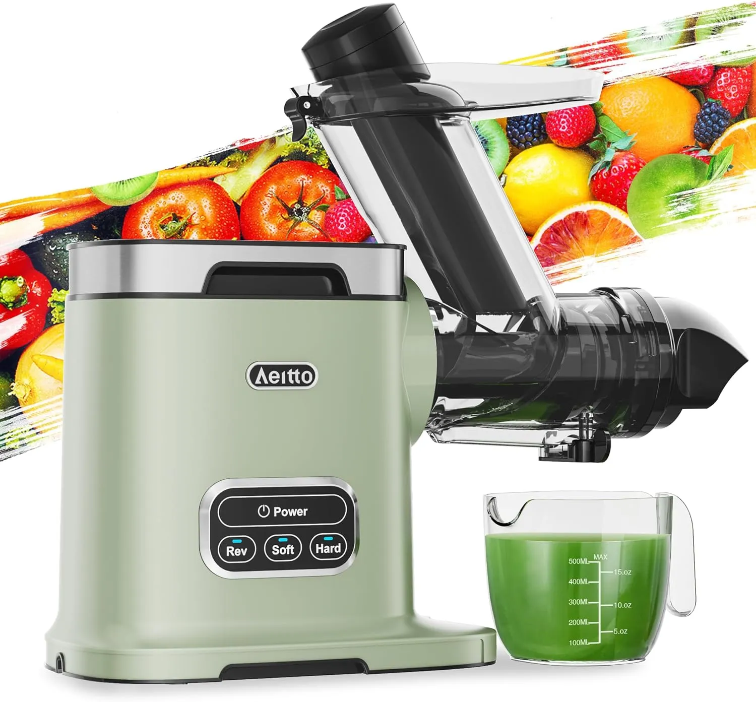 Juicer with 3.6 Inch Wide Chute, 2-Speed Modes & Reverse Function