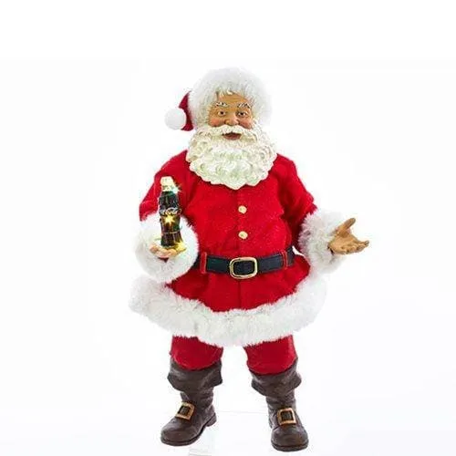 Kurt Adler - Coca-Cola Santa with LED Bottle 10 1/2-Inch Statue