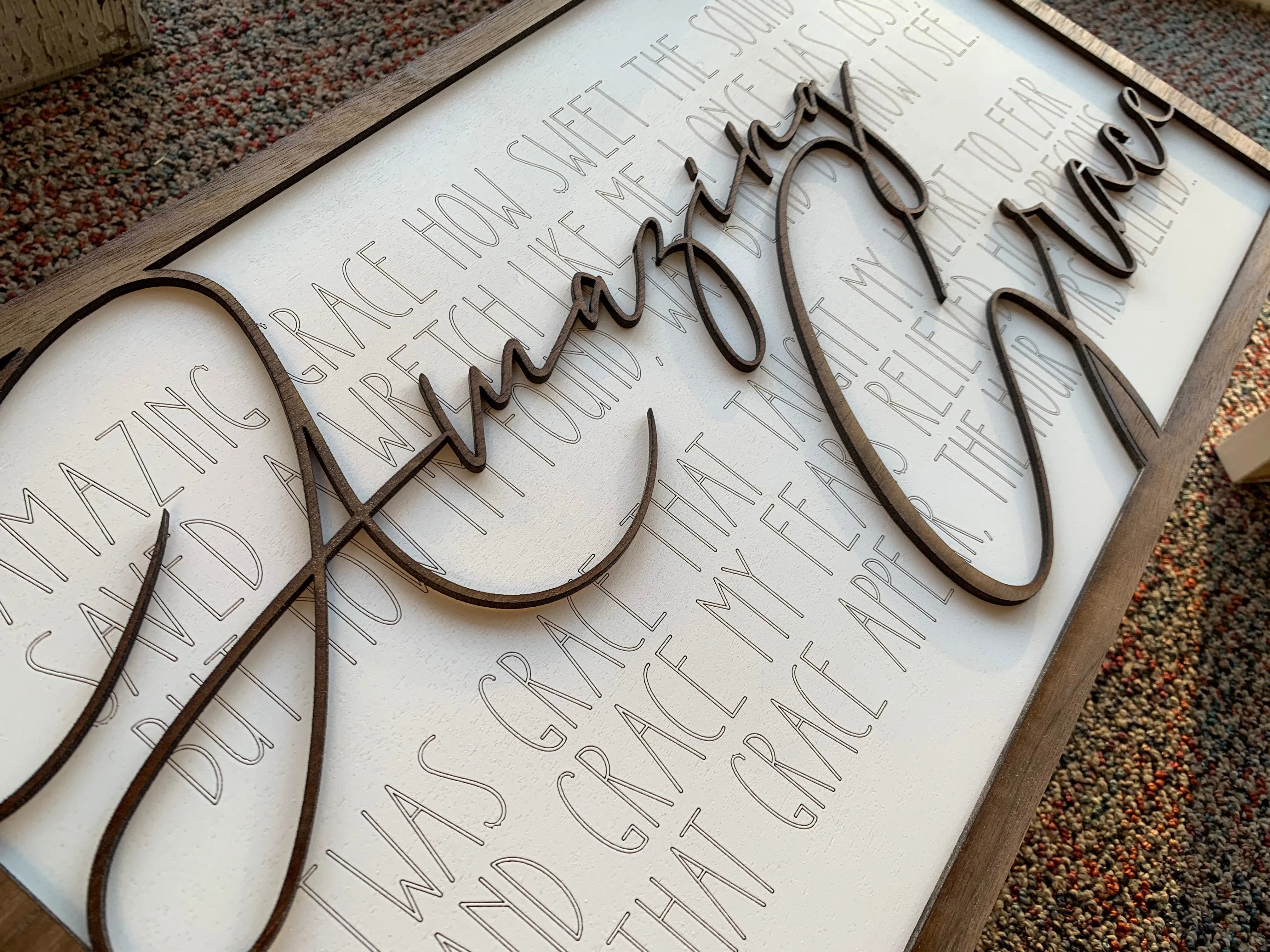 Layered Quotes: Amazing Grace SVG File Glowforge Ready