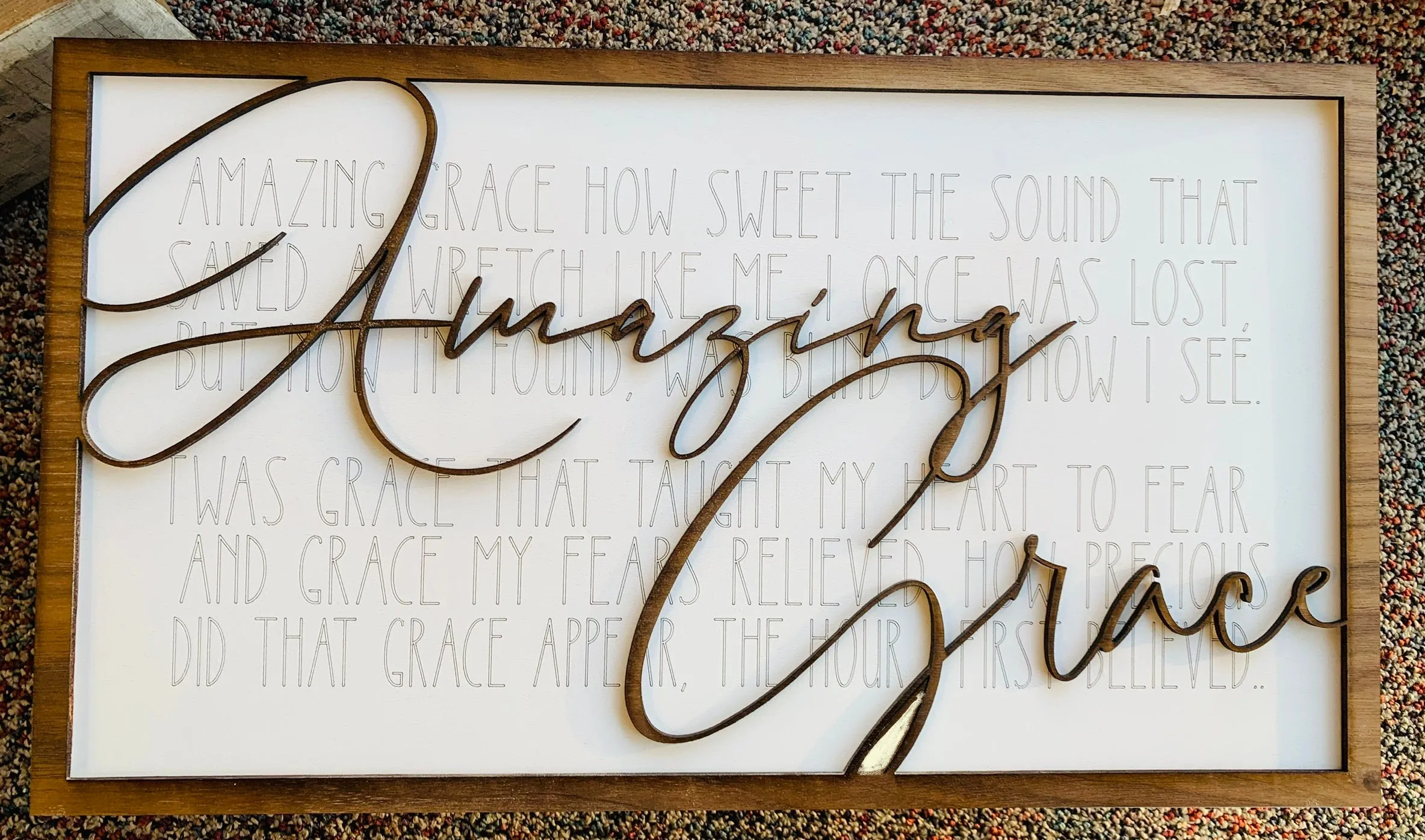 Layered Quotes: Amazing Grace SVG File Glowforge Ready