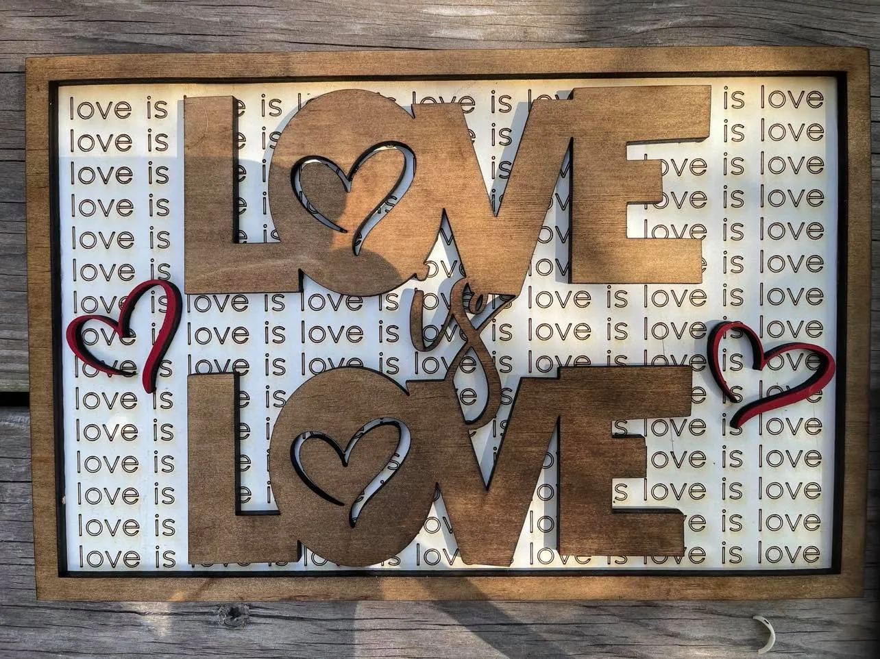 Layered Sign and Keychains: LOVE is LOVE SVG File Laser Ready Glowforge