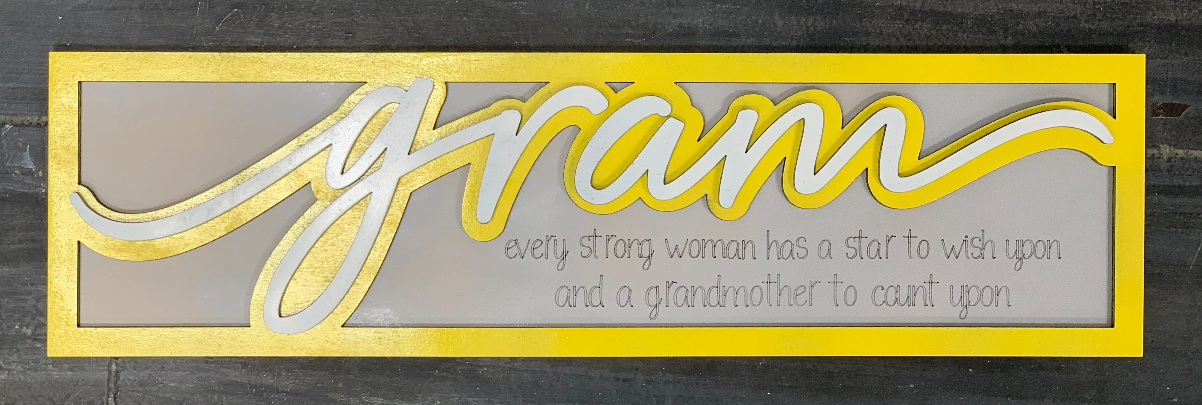 Layered Sign: Gram: Wish Upon Star SVG File Laser Glowforge