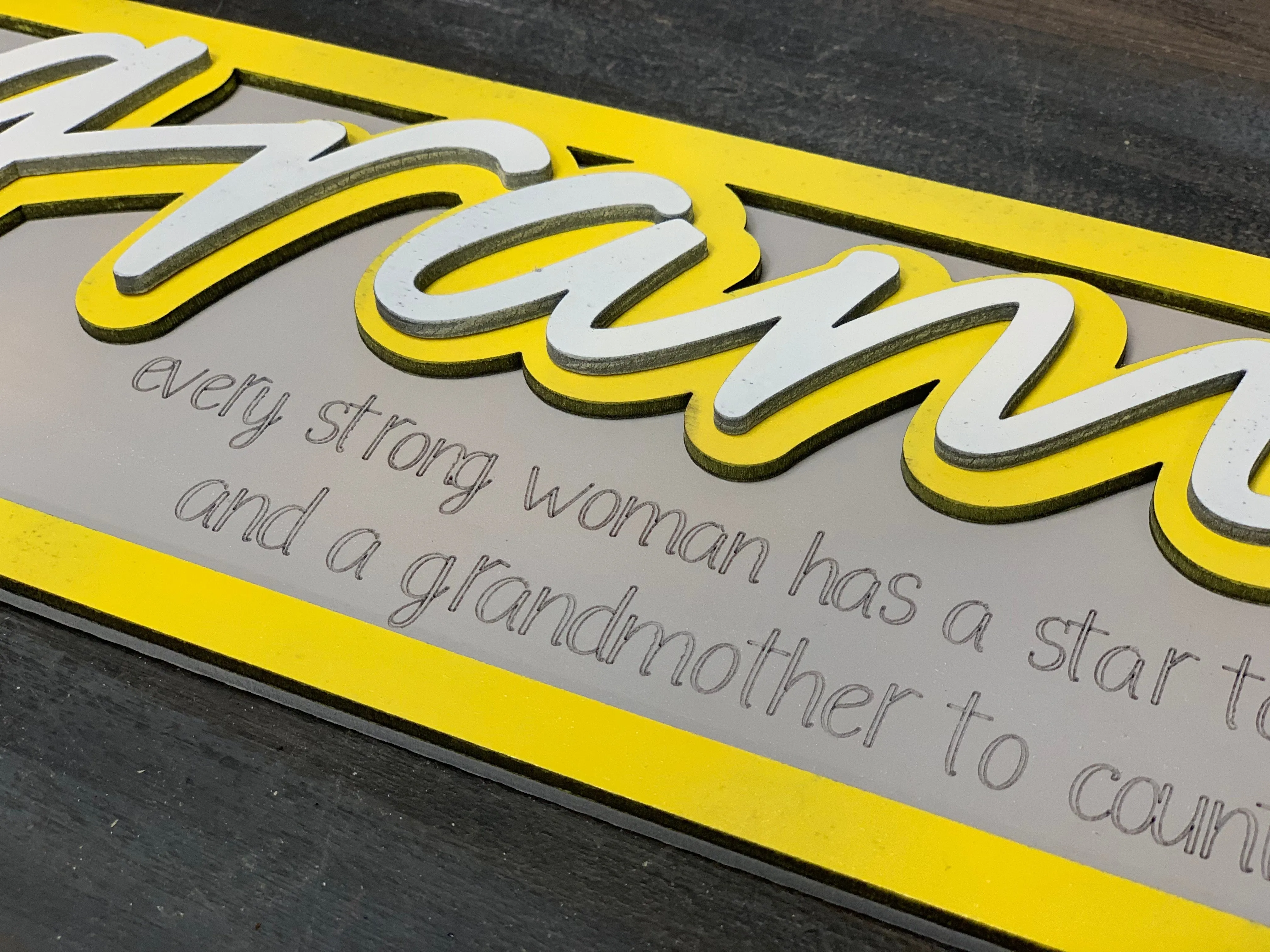 Layered Sign: Gram: Wish Upon Star SVG File Laser Glowforge