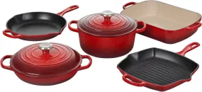 Le Creuset 7-Piece Signature Enameled Cast Iron Cookware Set - Cerise