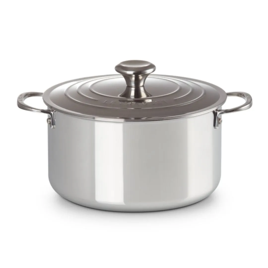 Le Creuset Signature stainless steel deep casserole with lid