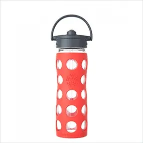 Lifefactory 16oz Straw Cap Glass Bottle in Poppy