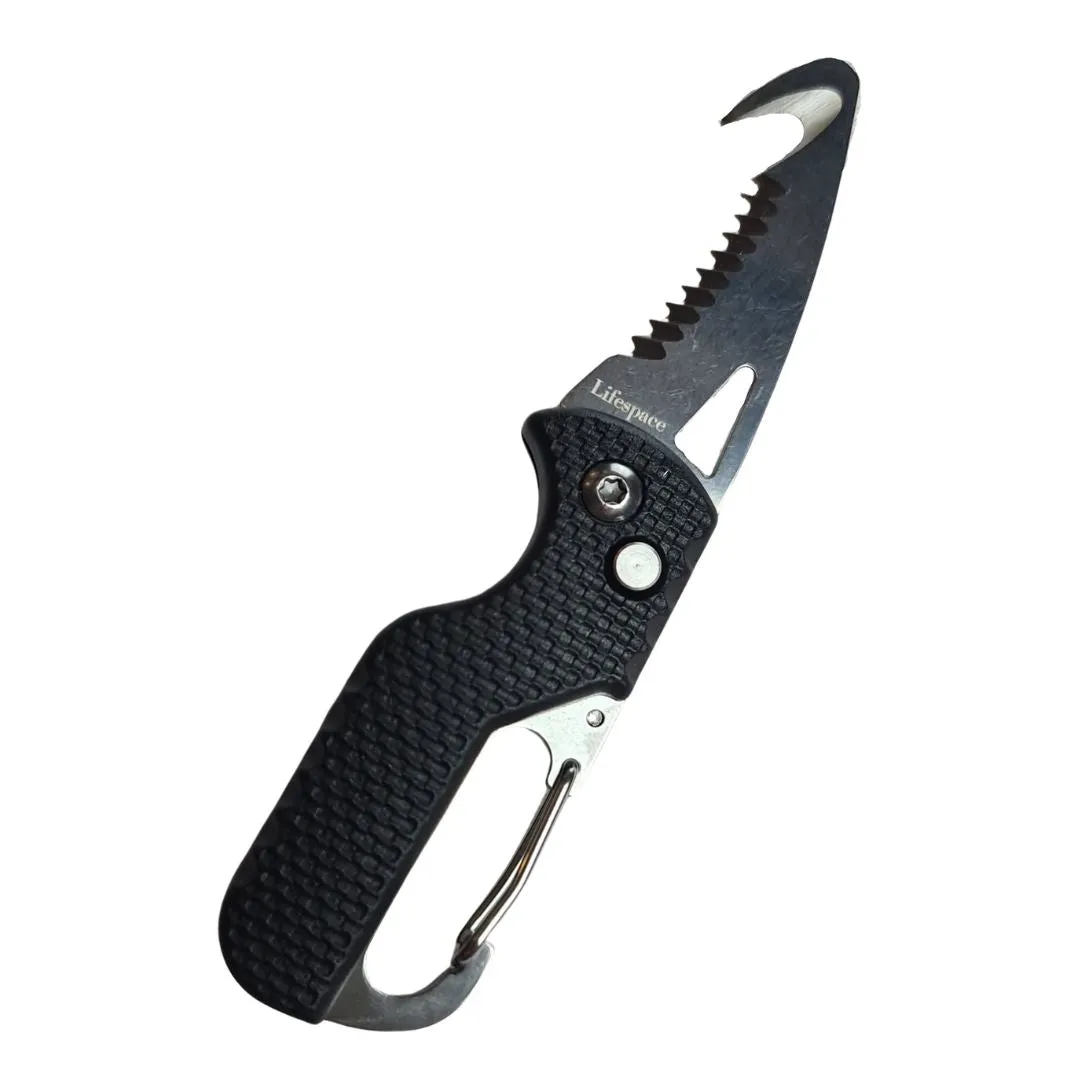 Lifespace Utility Keychain Knife / Seatbelt Cutter with Carabiner