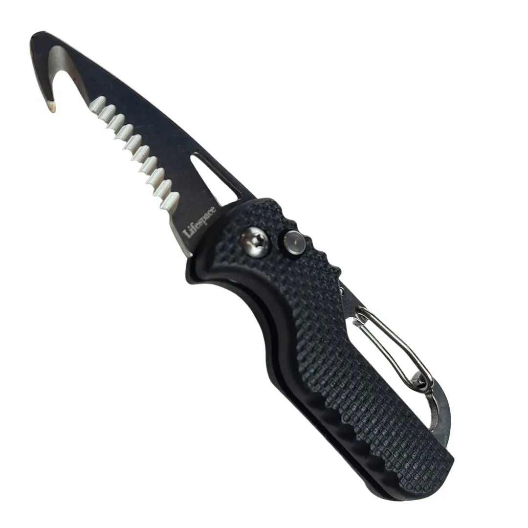 Lifespace Utility Keychain Knife / Seatbelt Cutter with Carabiner