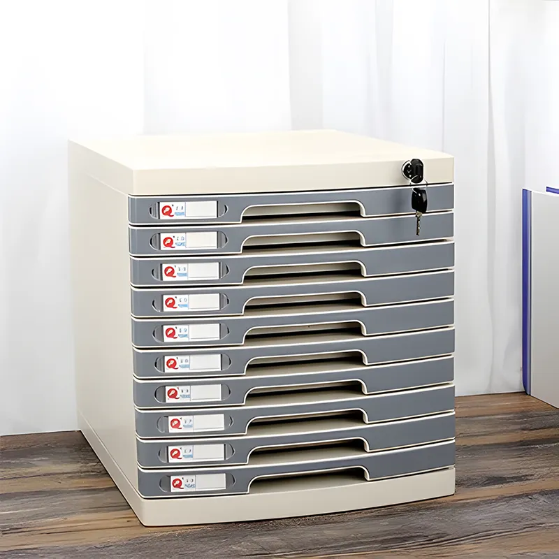 Lockable Desktop File Cabinet, Multi-layer Combination Cabinet