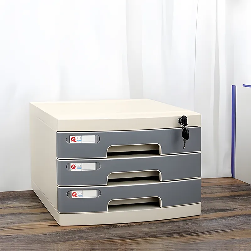 Lockable Desktop File Cabinet, Multi-layer Combination Cabinet