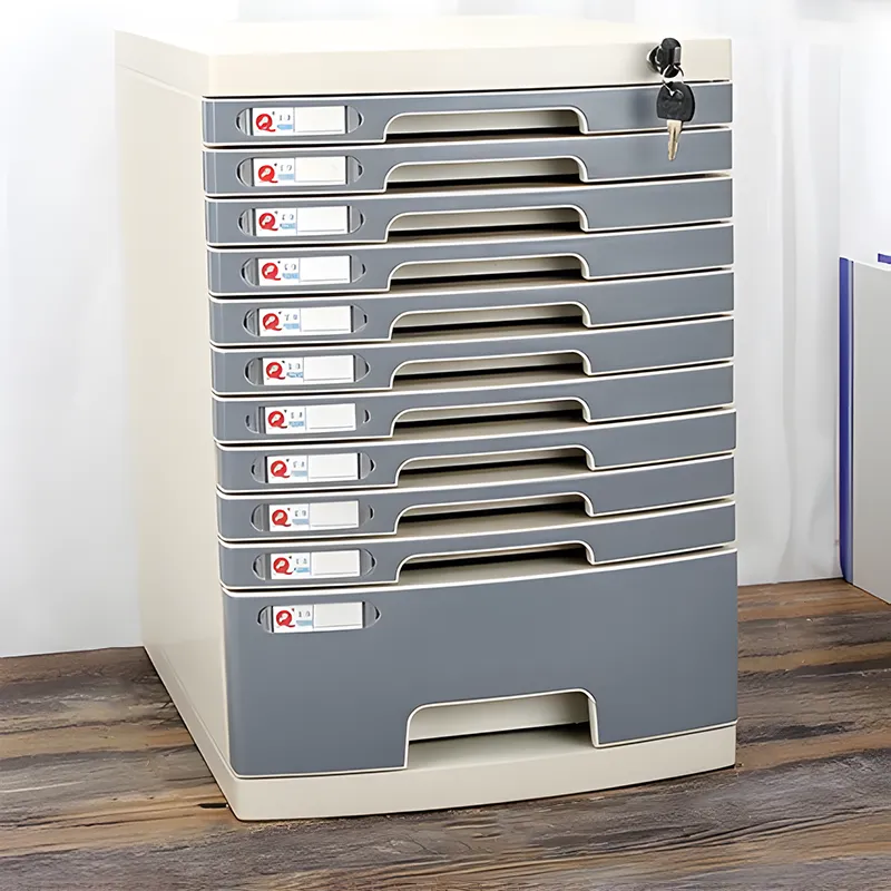 Lockable Desktop File Cabinet, Multi-layer Combination Cabinet