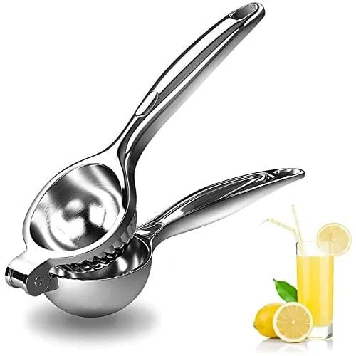 Manual Lemon Squeezer, Metal Rustproof Lime Squeezer, Handheld Citrus Press Juicer and Fruit Juicer - Extracting Lemon Juice and More Fruit (2.75 inch Diameter)