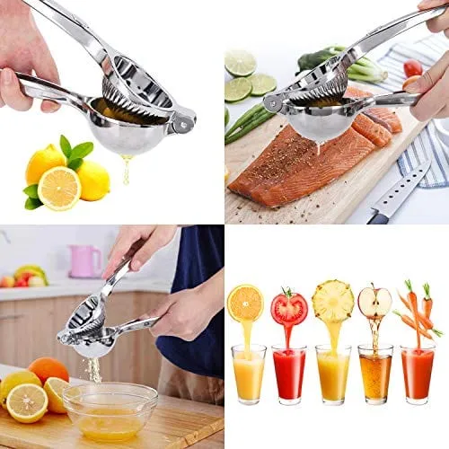 Manual Lemon Squeezer, Metal Rustproof Lime Squeezer, Handheld Citrus Press Juicer and Fruit Juicer - Extracting Lemon Juice and More Fruit (2.75 inch Diameter)