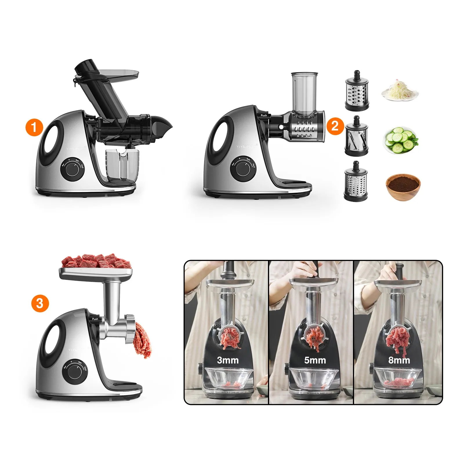 Masticating Cold Juicers 2-Speed Electric