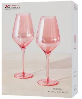 Maxwell & Williams Glamour Wine Glass 520ml S/2 Pink