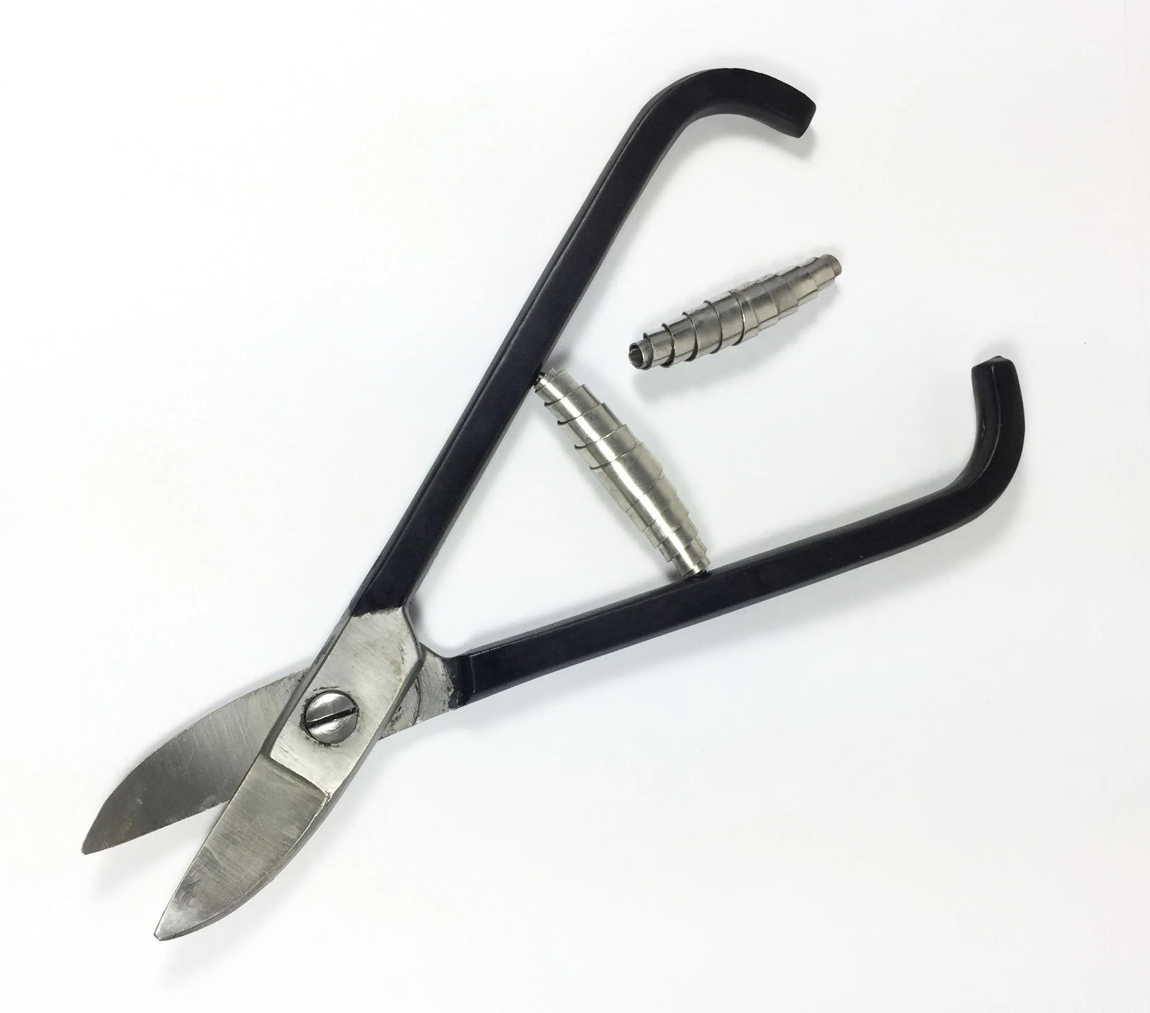 Metal shear pack, French Style, Sheet metal shears, Straight and Curved blade, smooth Cutters, set of 2