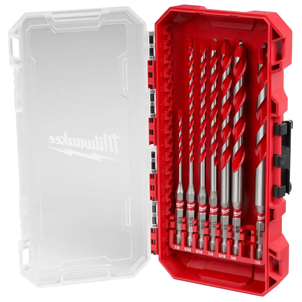 Milwaukee 48-20-9057 7pc. Large SHOCKWAVE™ Carbide Hammer Drill Bit Kit