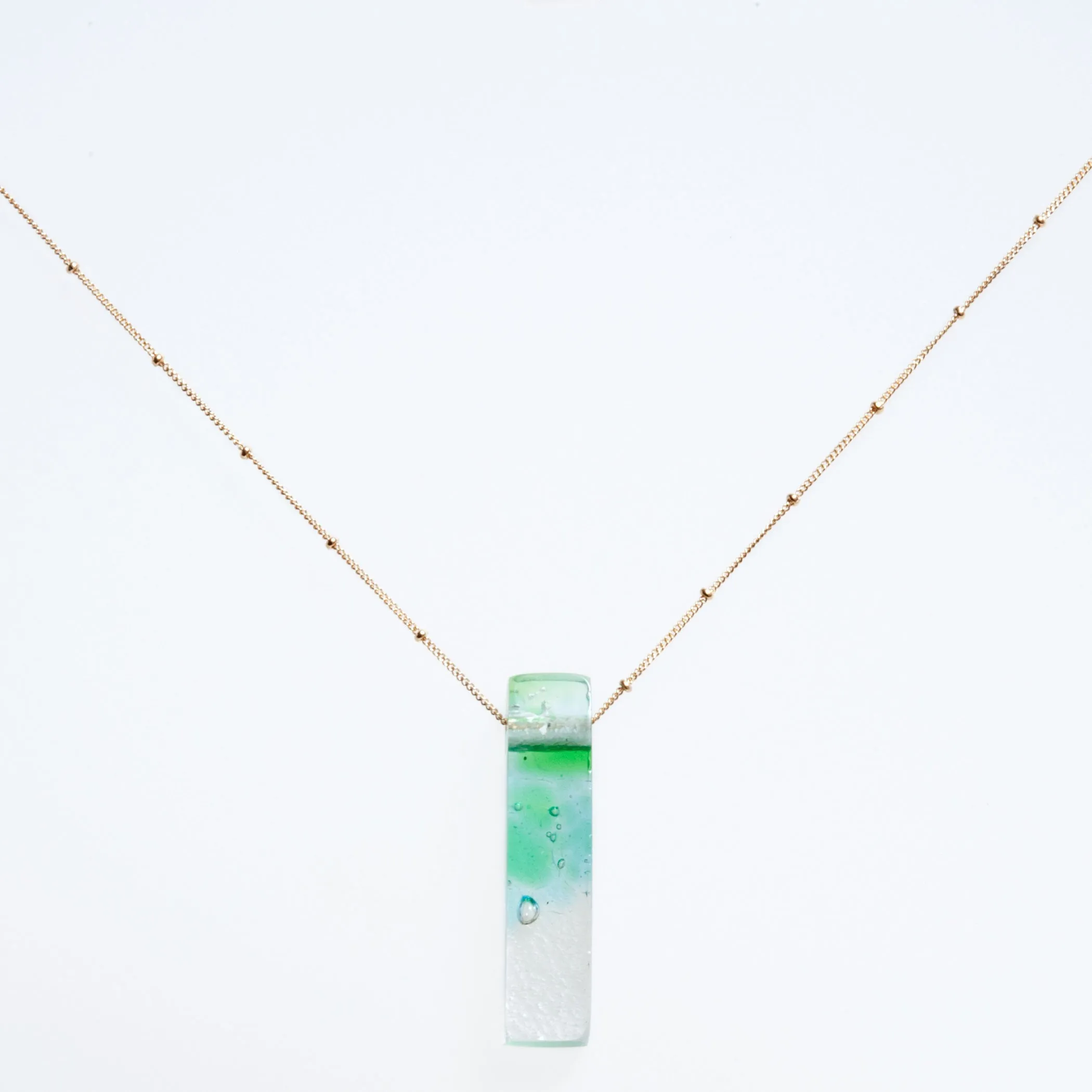 Mosaic Stiletto Gold Fill Satellite Necklace