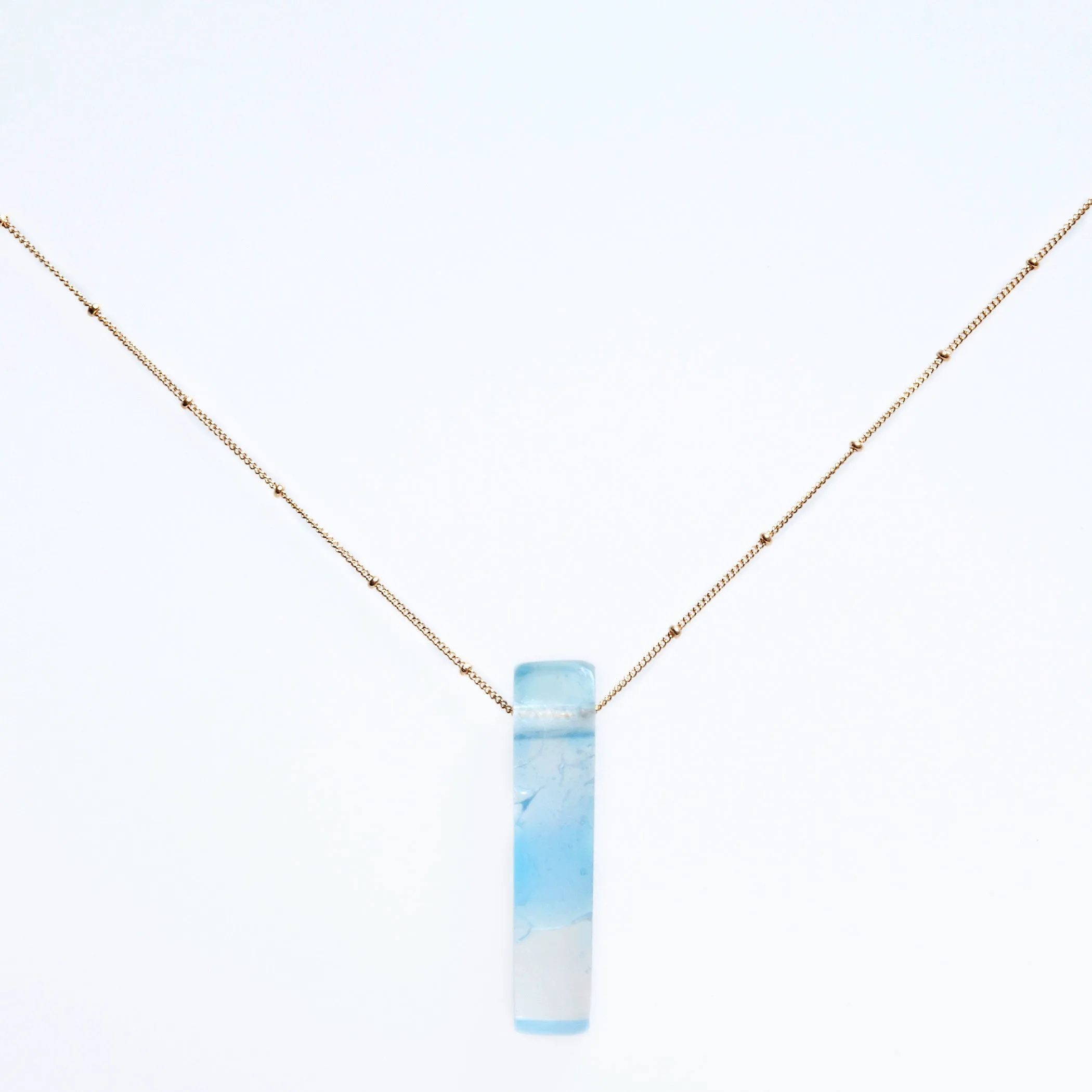 Mosaic Stiletto Gold Fill Satellite Necklace