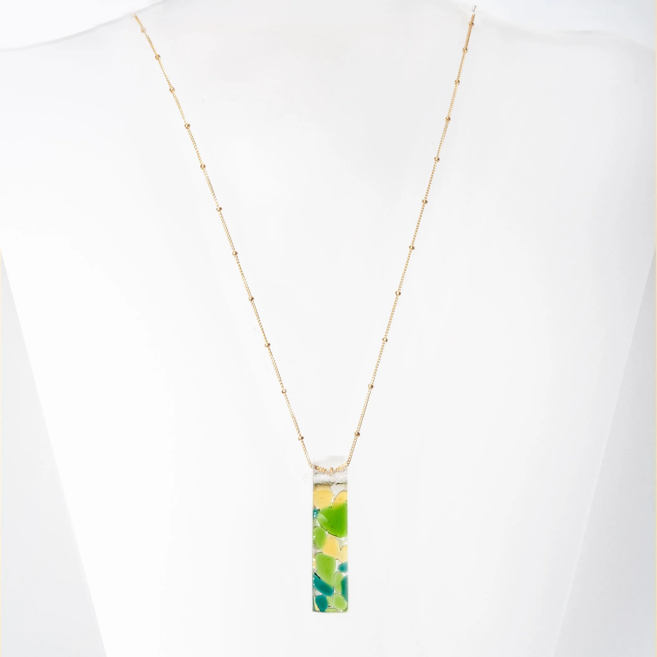 Mosaic Stiletto Gold Fill Satellite Necklace