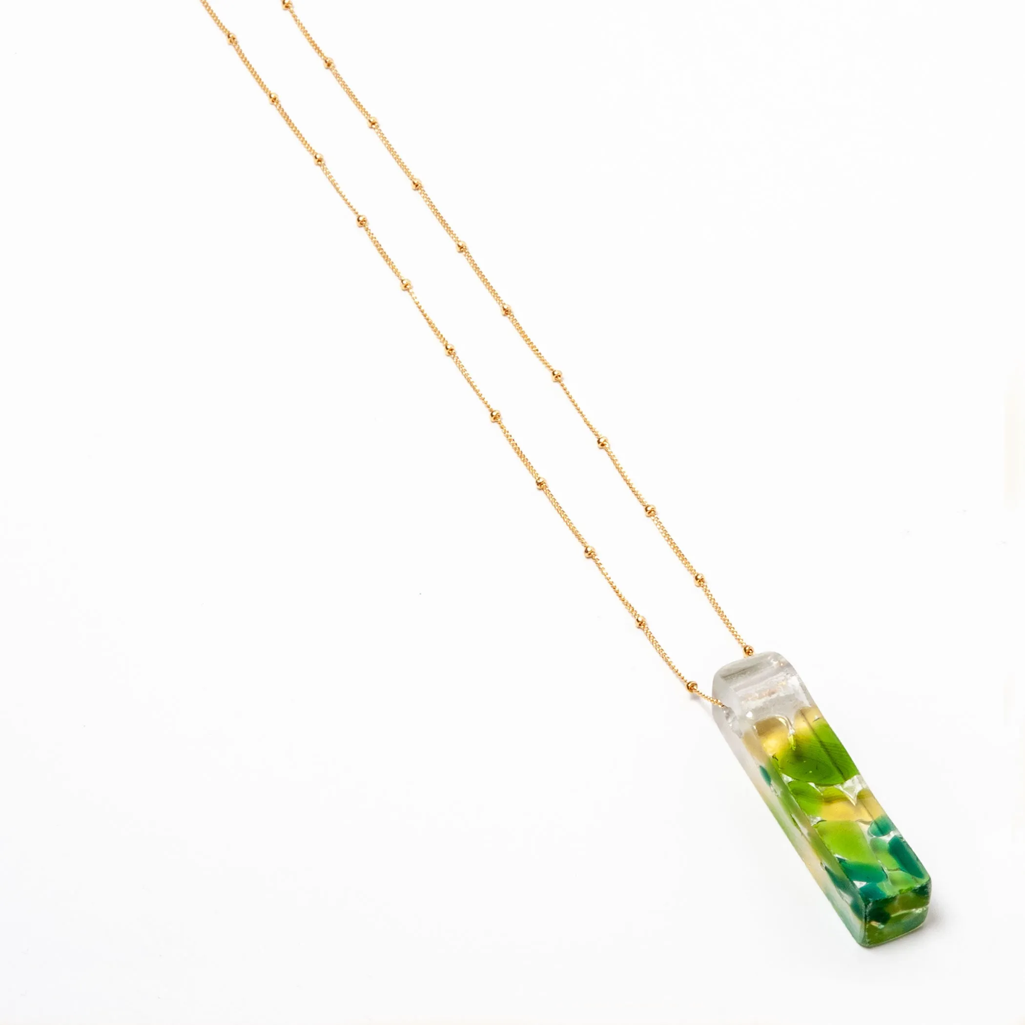 Mosaic Stiletto Gold Fill Satellite Necklace