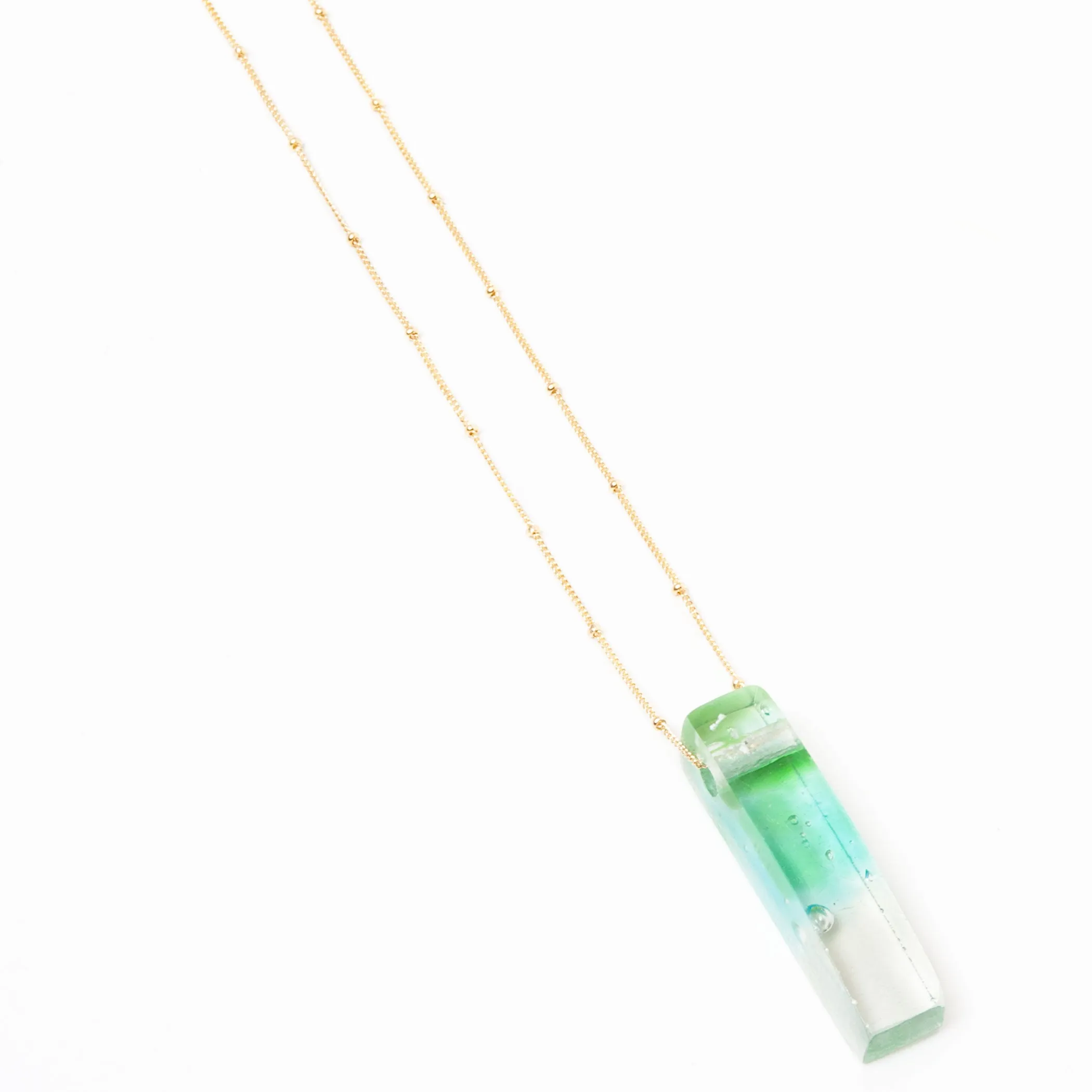 Mosaic Stiletto Gold Fill Satellite Necklace