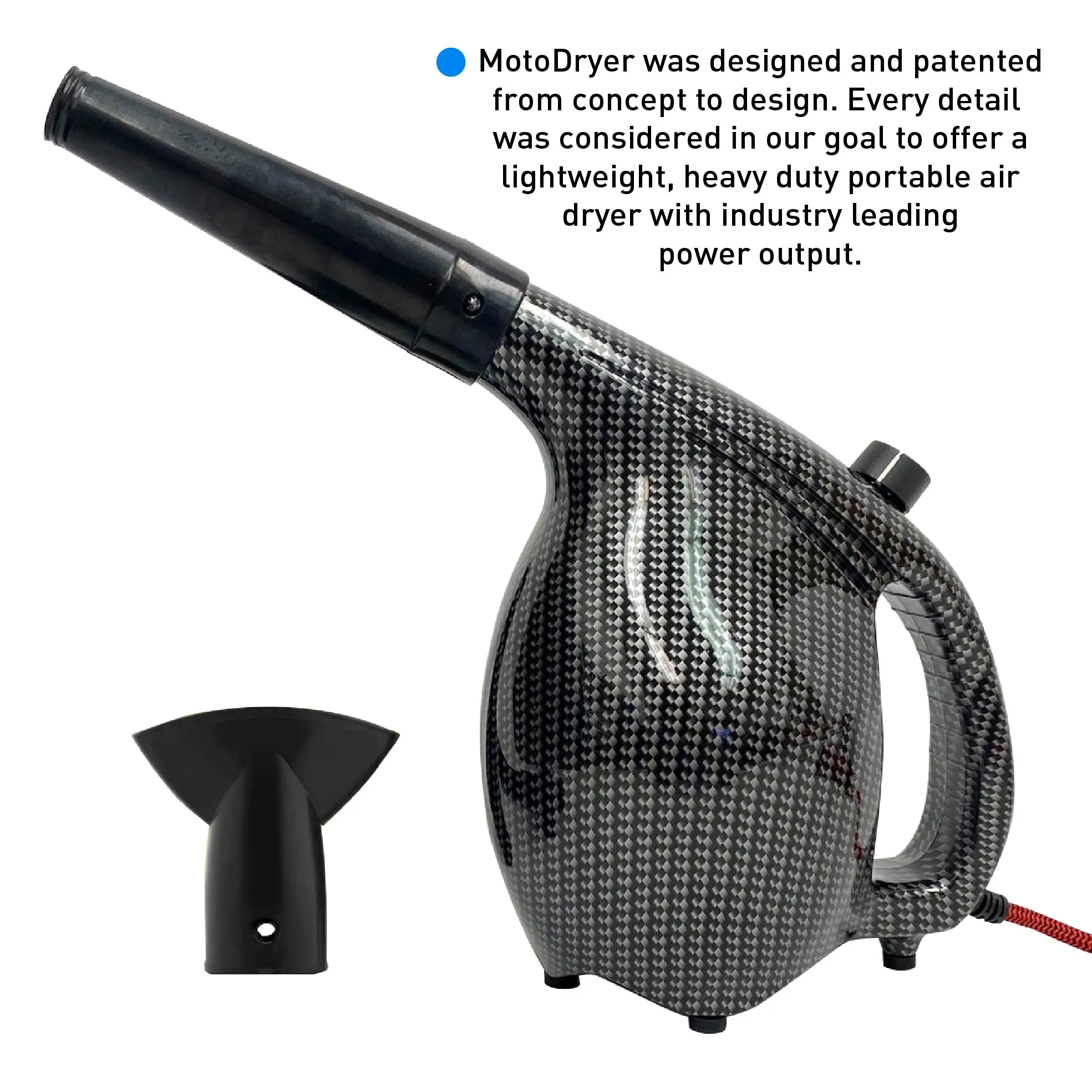 MotoDryer - Motorcycle and Car Dryer. This Blower Dryer has a Powerful Force of Warm-Hot Filtered Air.