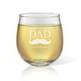 Moustache Stemless Wine Glass