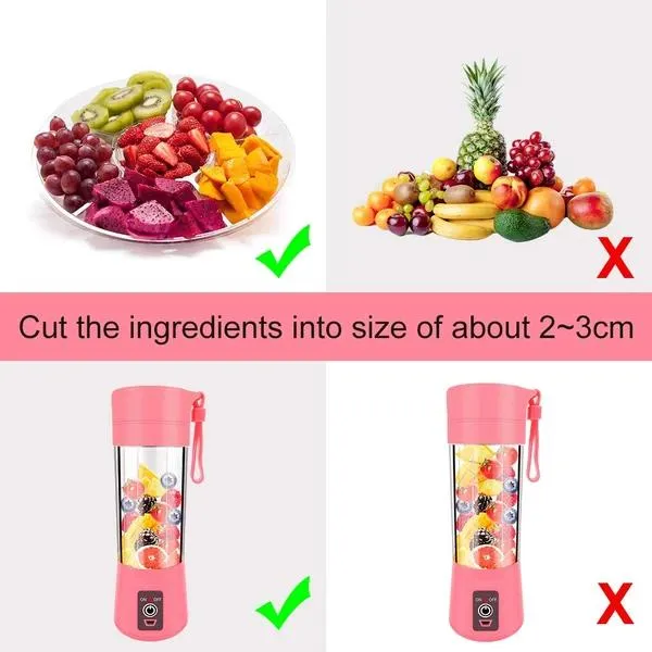 Multi-Purpose Portable USB Electric Juicer 6-Blades, Protein Shaker, Blender Mixer Cup (380 ML)