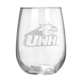 New Hampshire Wildcats 17 oz. Stemless Wine Glass