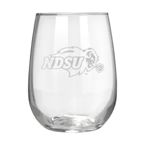 North Dakota State Bison 17 oz. Stemless Wine Glass