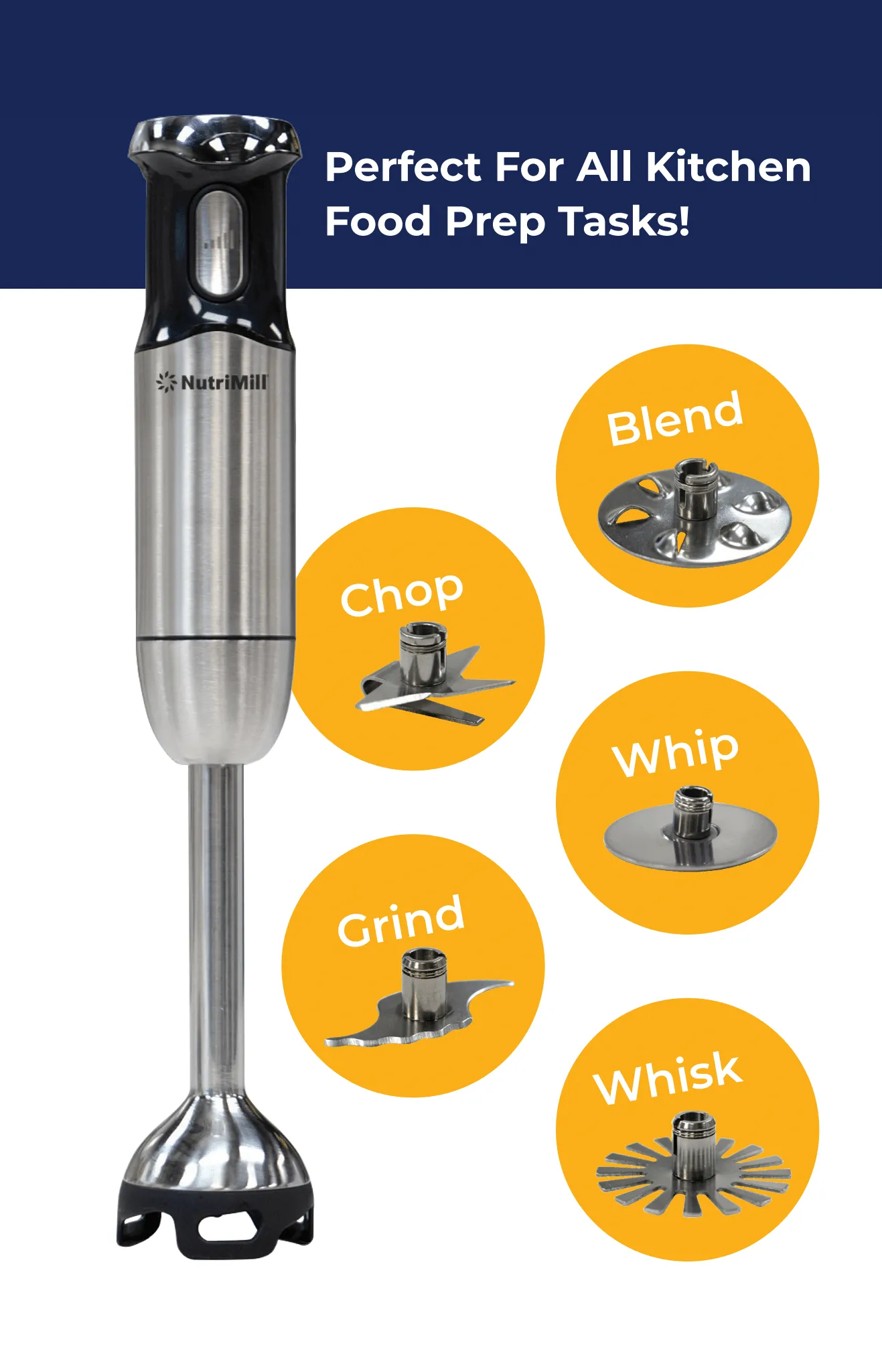 Nutrimill Immersion Hand Blender Mixer