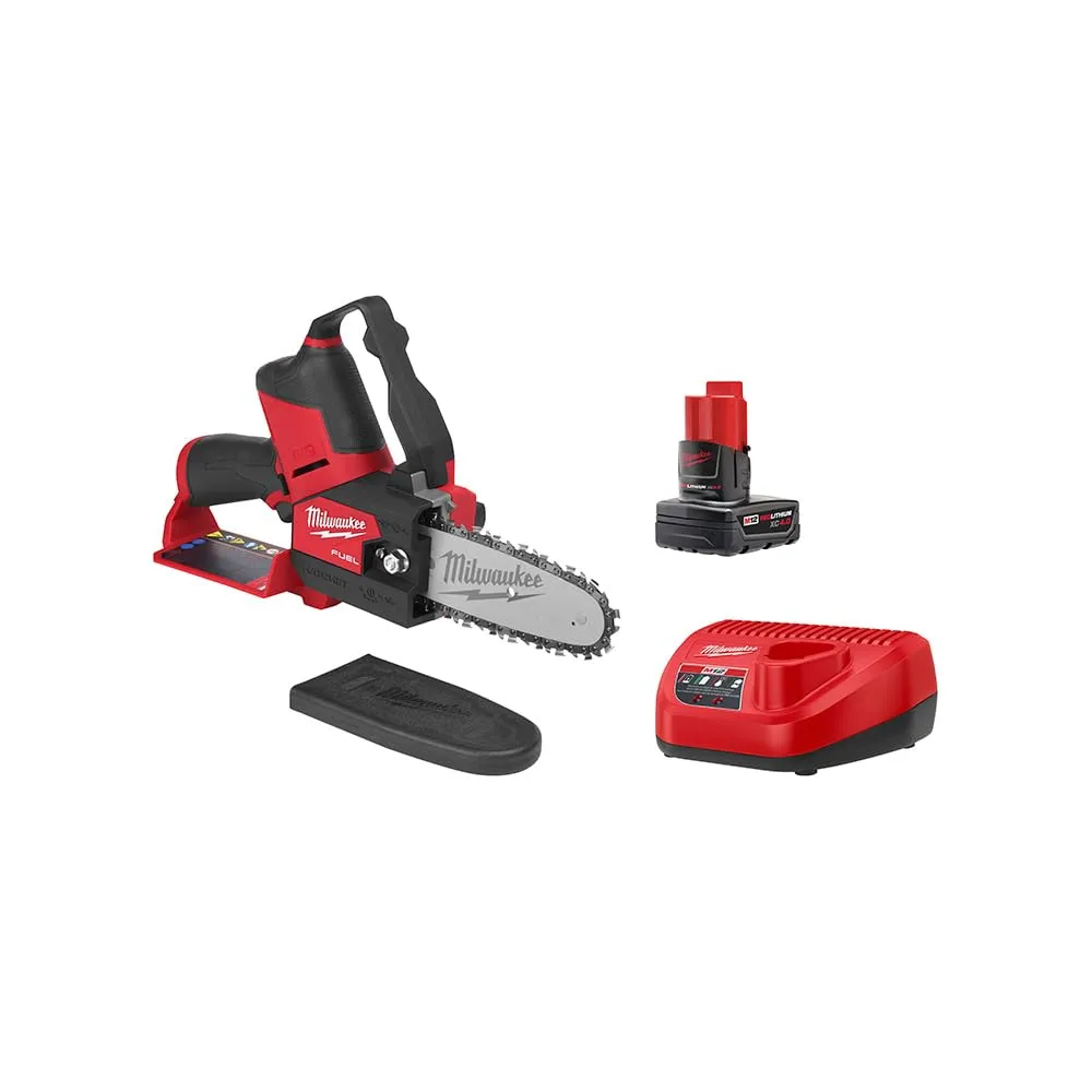 Open Box -  Milwaukee M12 FUEL 12-Volt Lithium-Ion Brushless Cordless 6 in. HATCHET Pruning Saw Kit with 4.0 Ah Battery and Charger