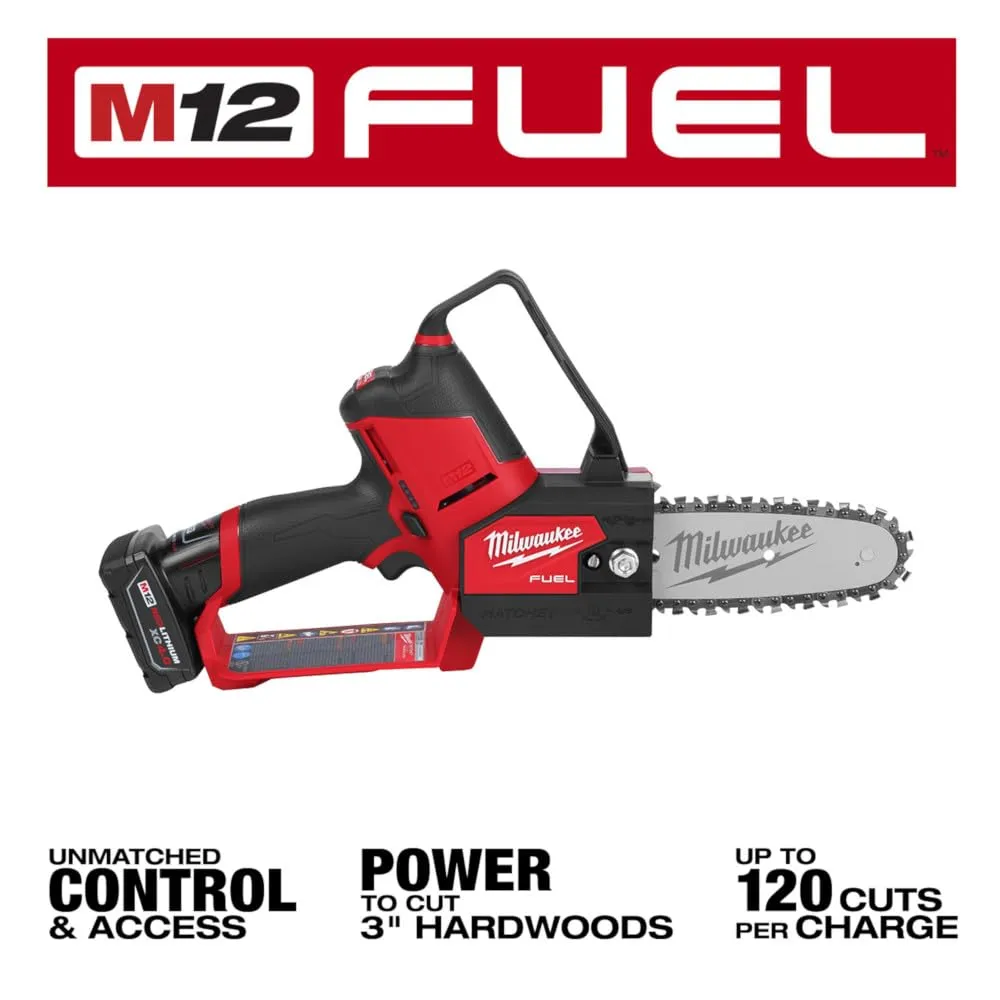 Open Box -  Milwaukee M12 FUEL 12-Volt Lithium-Ion Brushless Cordless 6 in. HATCHET Pruning Saw Kit with 4.0 Ah Battery and Charger