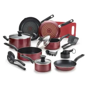 Open Box - T-fal Simply Cook Prep and Cook Nonstick 17pc Set - Red