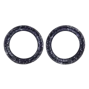 Pack of 2 Premium Scissor Finger Ring Inserts in Black Sparkles by PetStore.Direct