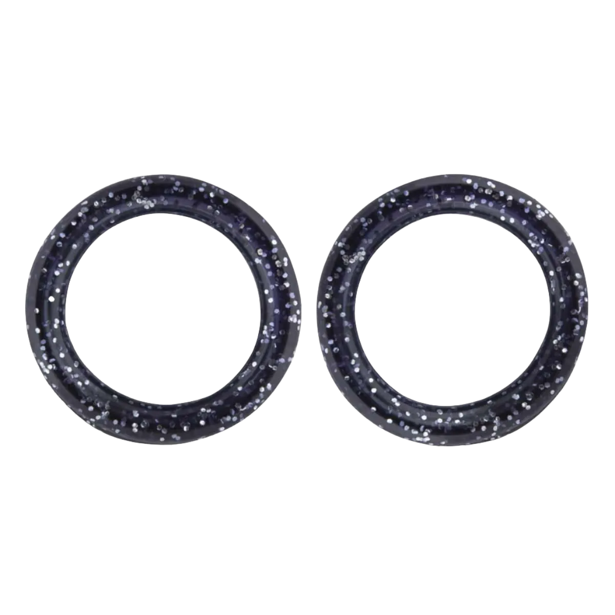 Pack of 2 Premium Scissor Finger Ring Inserts in Black Sparkles by PetStore.Direct