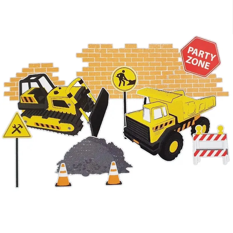 Party Zone Construction Cutout Wall Decorations