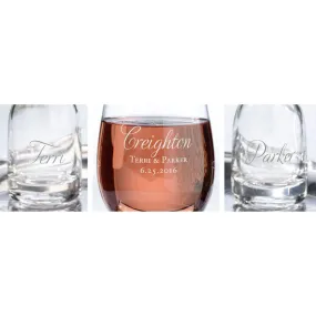 Personalized Script Glass and 2 Carafes Wedding Ceremony Unity Set