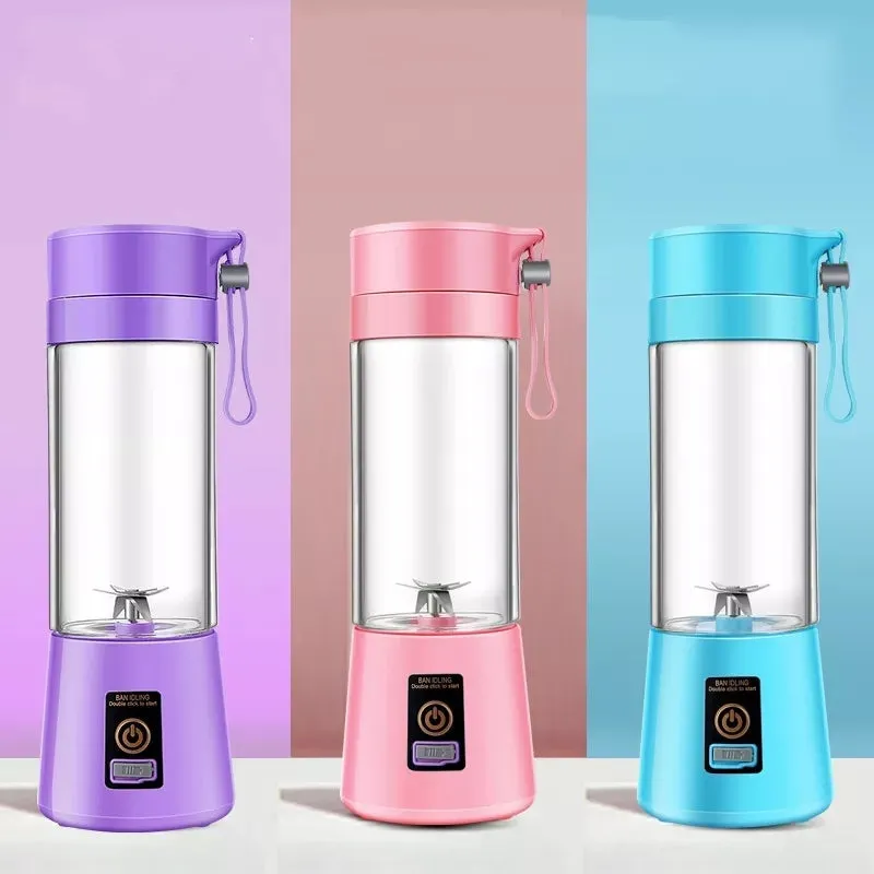 Portable Rechargeable Juice Blender with 6 Blades 380ml - HM-03