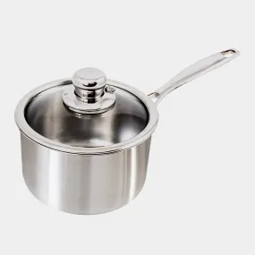 Premium Clad Saucepan with Glass Lid - Induction